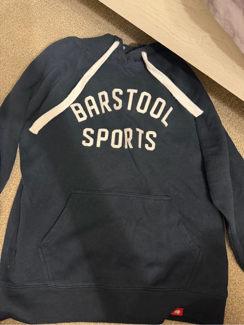 Sporto Navy Hoodie with White Drawstrings and Chest Logo